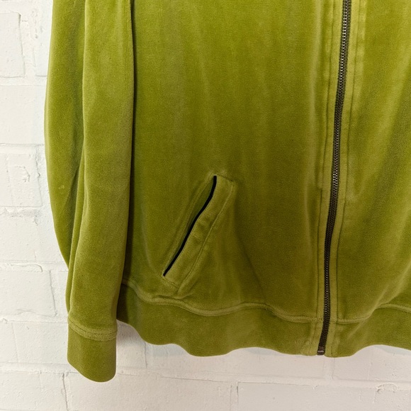 Style & Co Sport Beautiful Green Velour Track Jacket - Picture 2 of 6